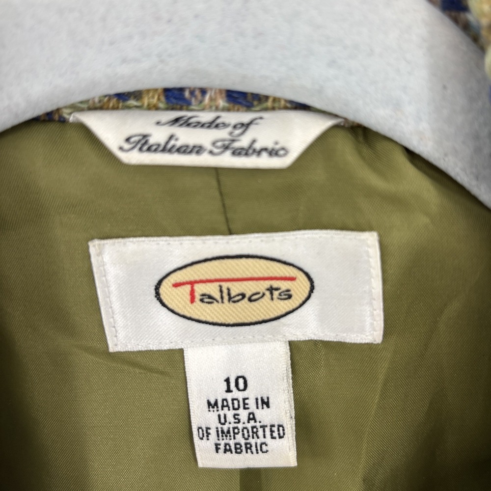Talbots Wool Blazer Vintage‎ Green Tweed Womens Size 10 Vintage Coquette USA - Picture 3 of 12